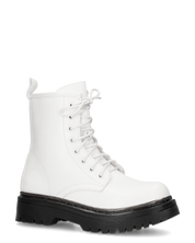 STACEE - stivaletti bianchi stile anfibio con platform