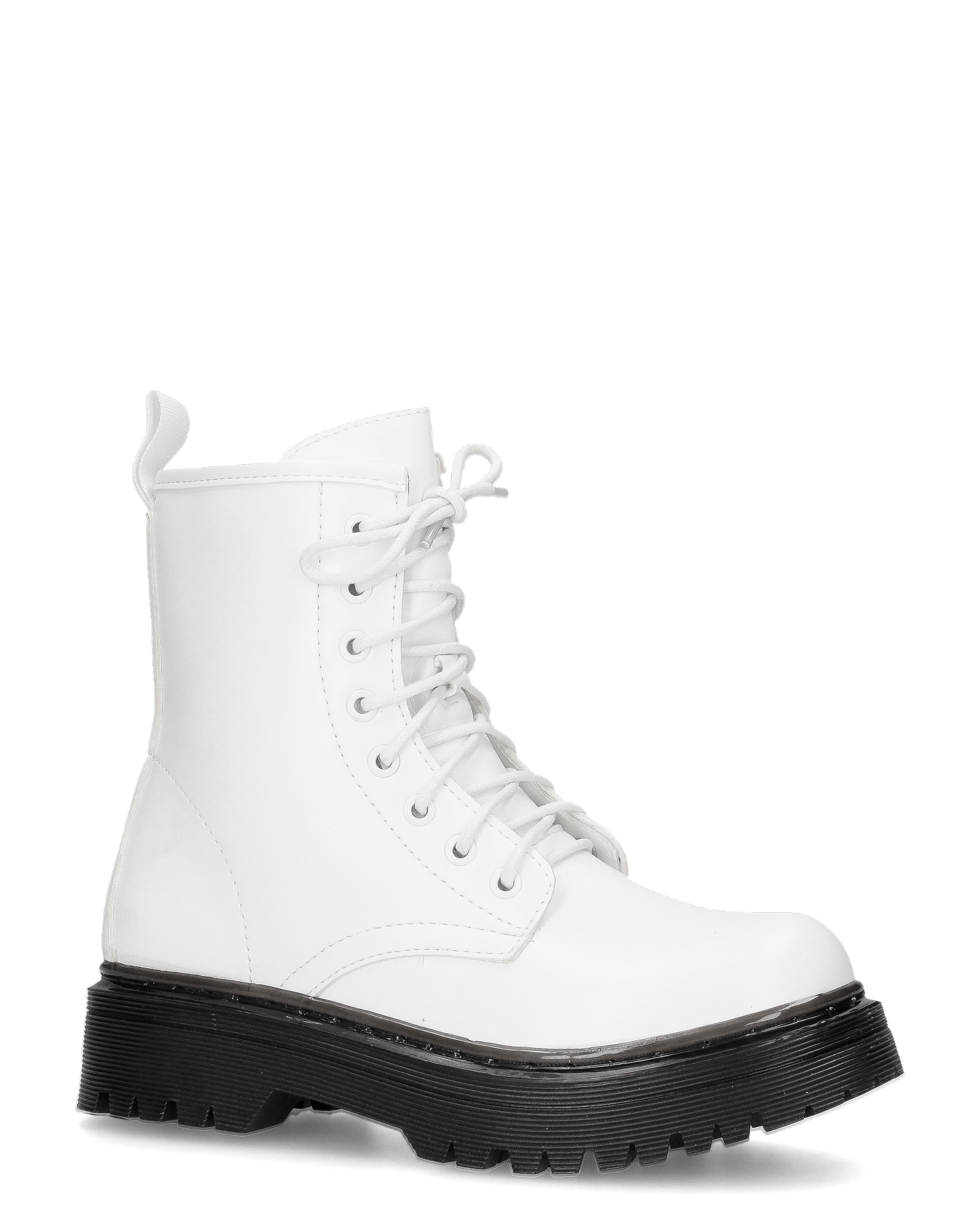 STACEE - stivaletti bianchi stile anfibio con platform