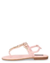 SVEVA - sandali flat rosa infradito con gemme decorative