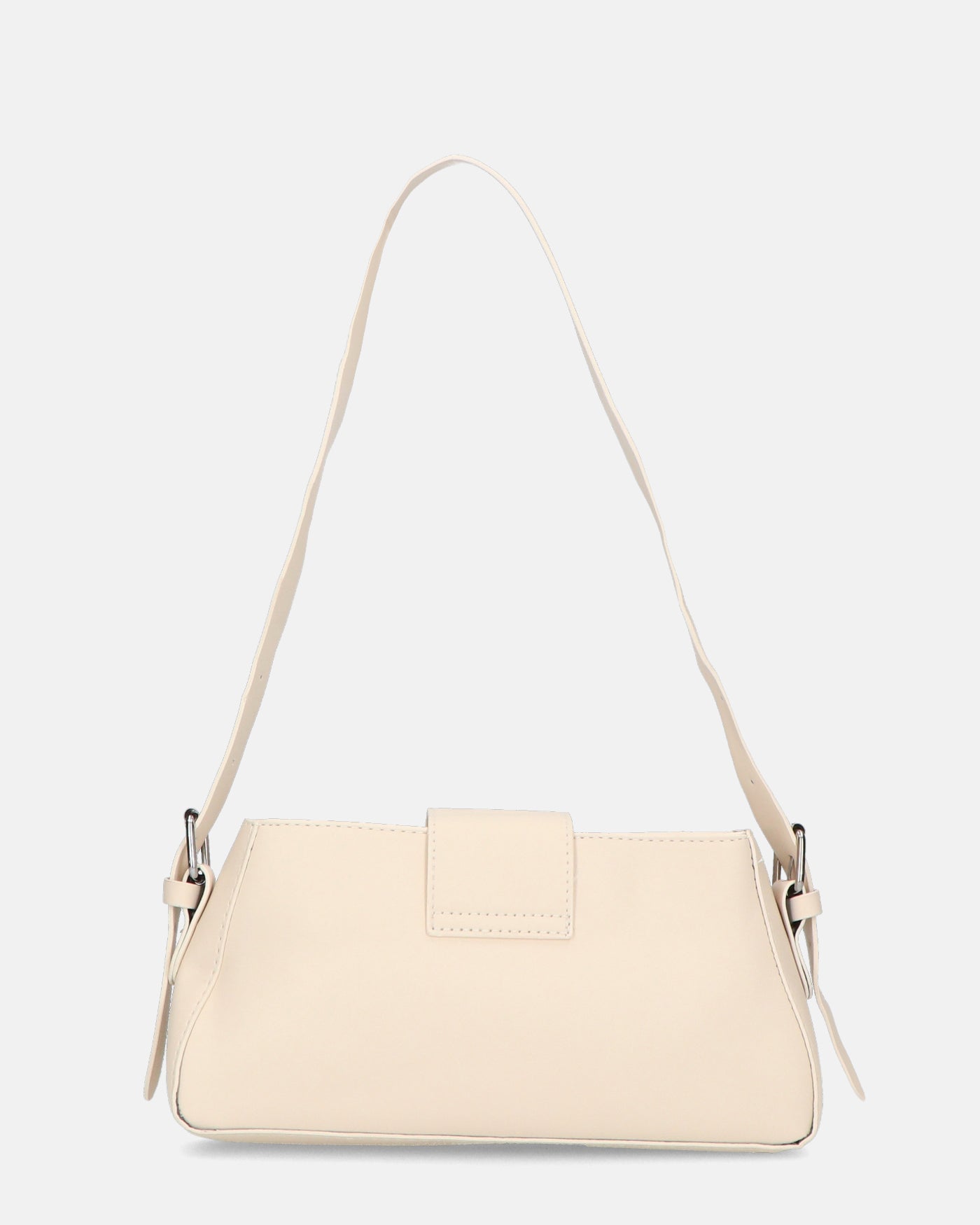 SAROY - borsa a tracolla beige chiaro con chiusura a cintura e zip