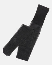 SHIMMER - collant glitter argento nero con pois neri