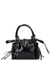 SKYLAR - borsetta a mano nera con zip e frangette