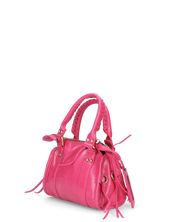 SKYLAR - borsetta a mano fucsia scuro con chiusura zip e frangette