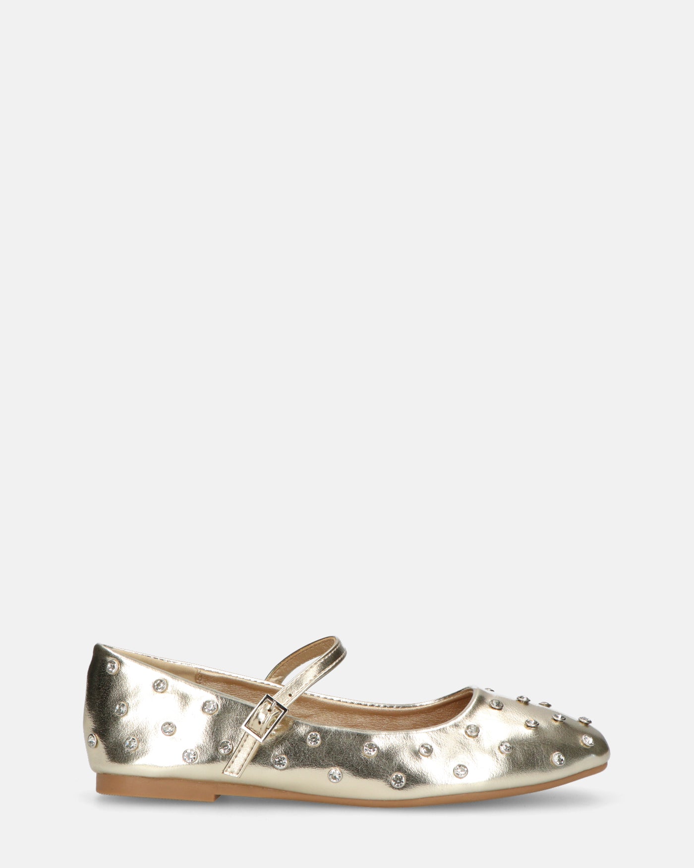 SOFIYA - ballerine in glassy oro con cinturino