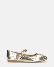 SOFIYA - ballerine in glassy oro con cinturino