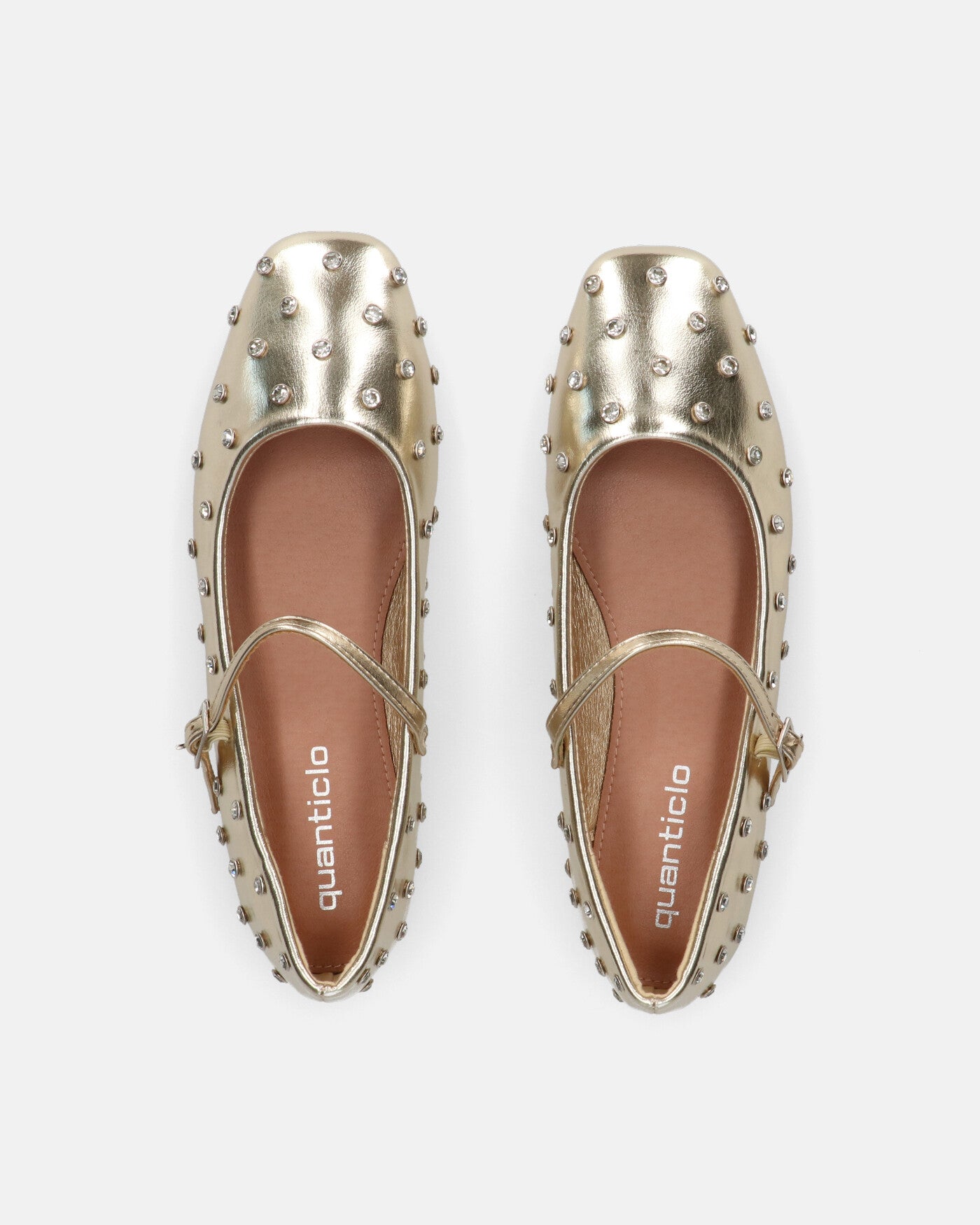 SOFIYA - ballerine in glassy oro con cinturino