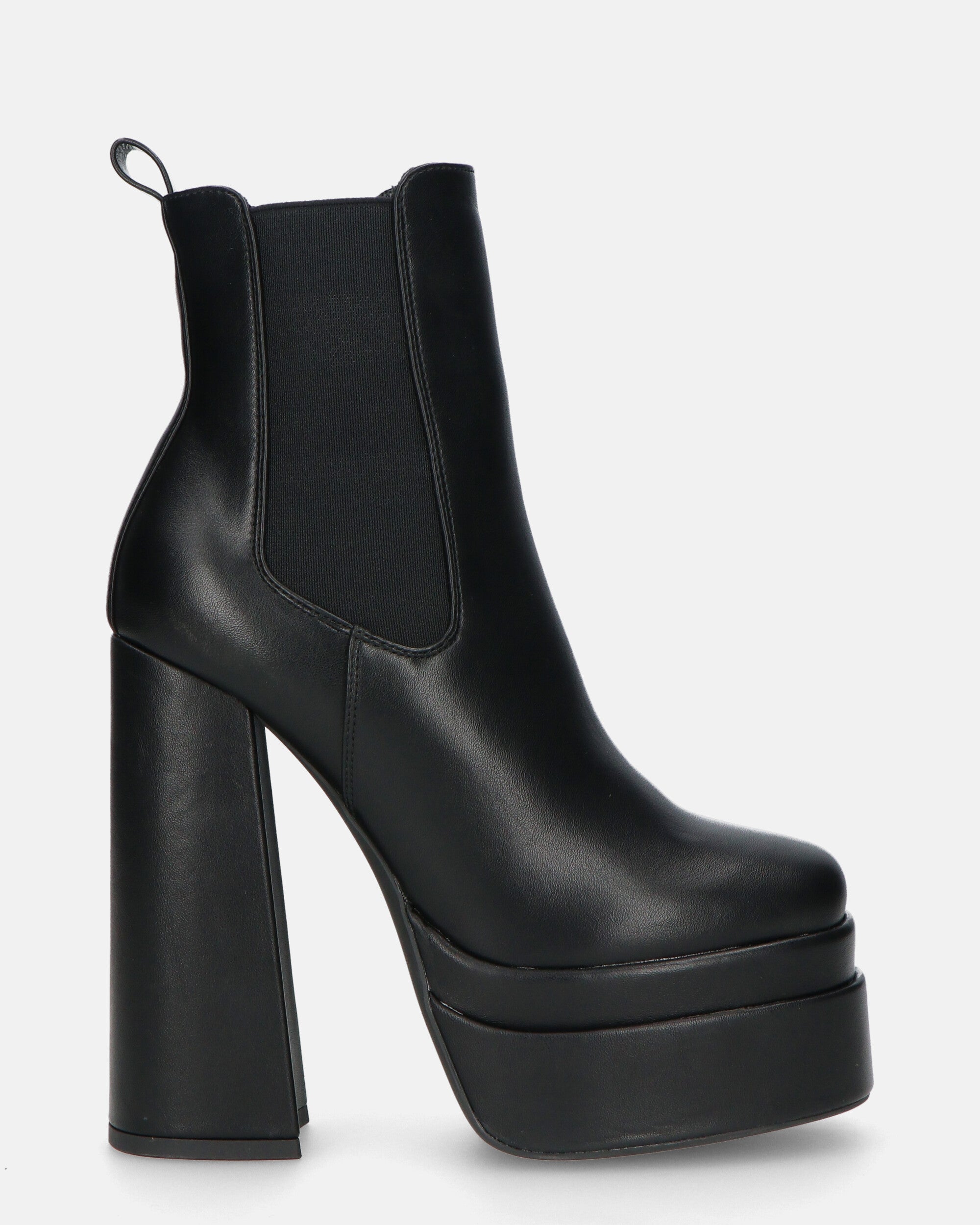 SOLEDAD - stivaletti con tacco alto in ecopelle nero