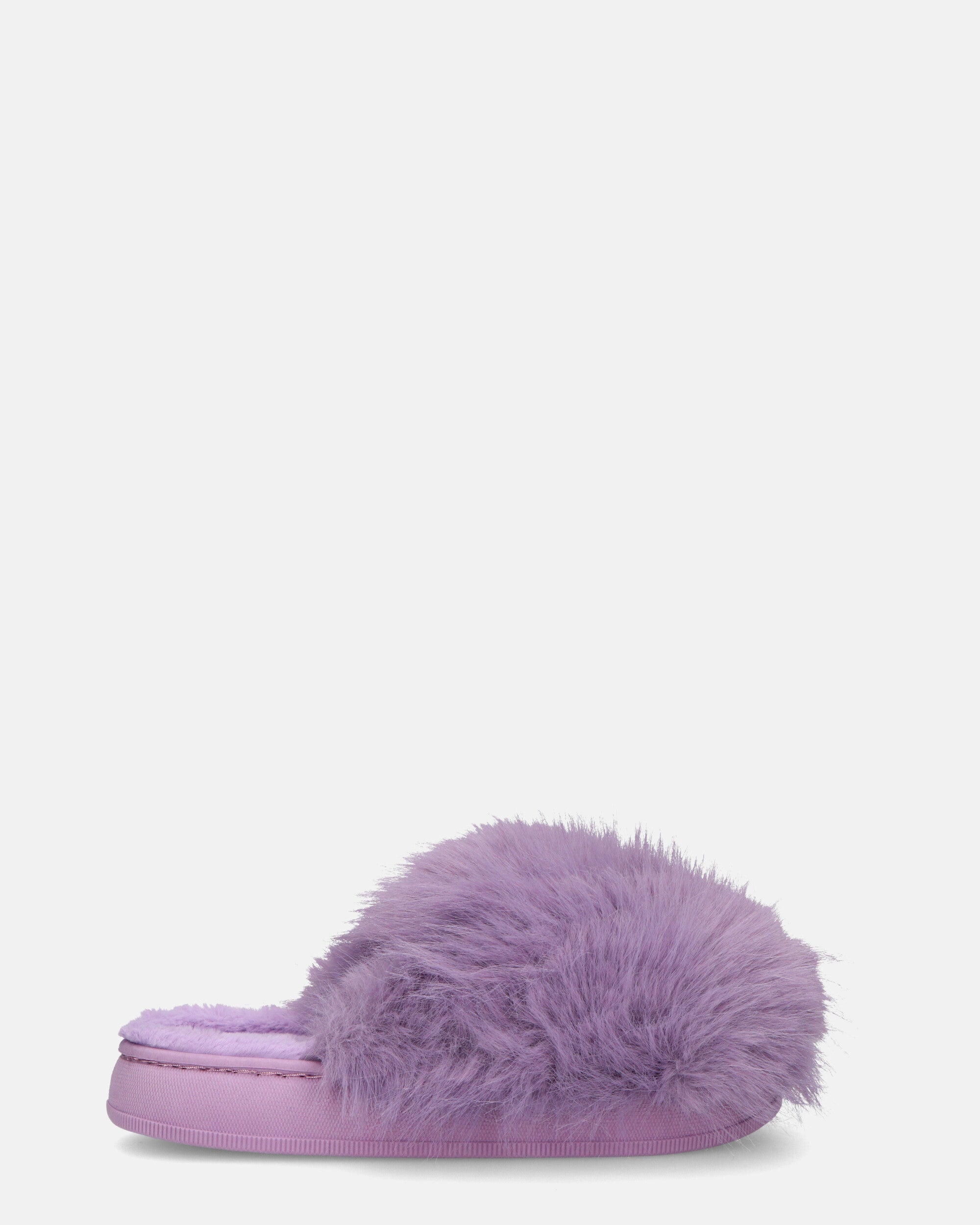 STAFFI - ciabattine violette in pelliccia