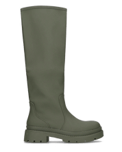 LULU - stivali alti khaki con tacco basso