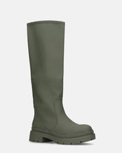 LULU - stivali alti khaki con tacco basso