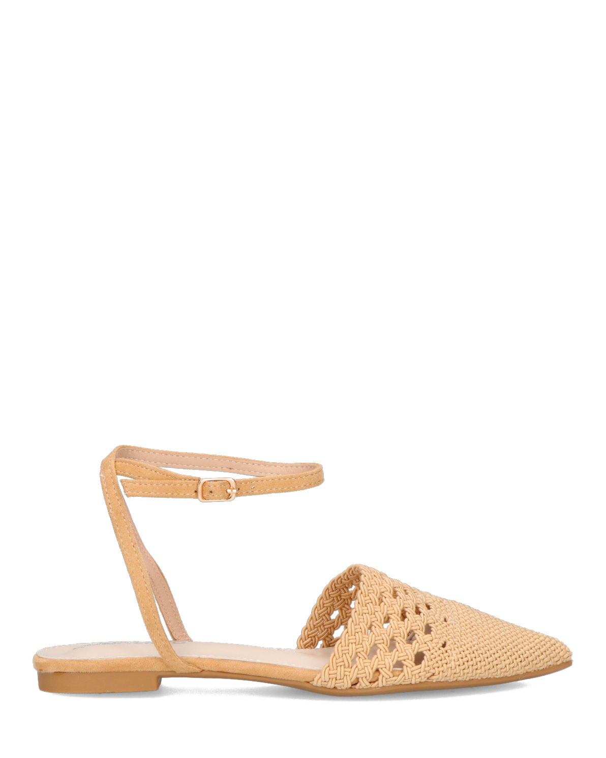 SWAMI - sandales plates beiges avec décoration