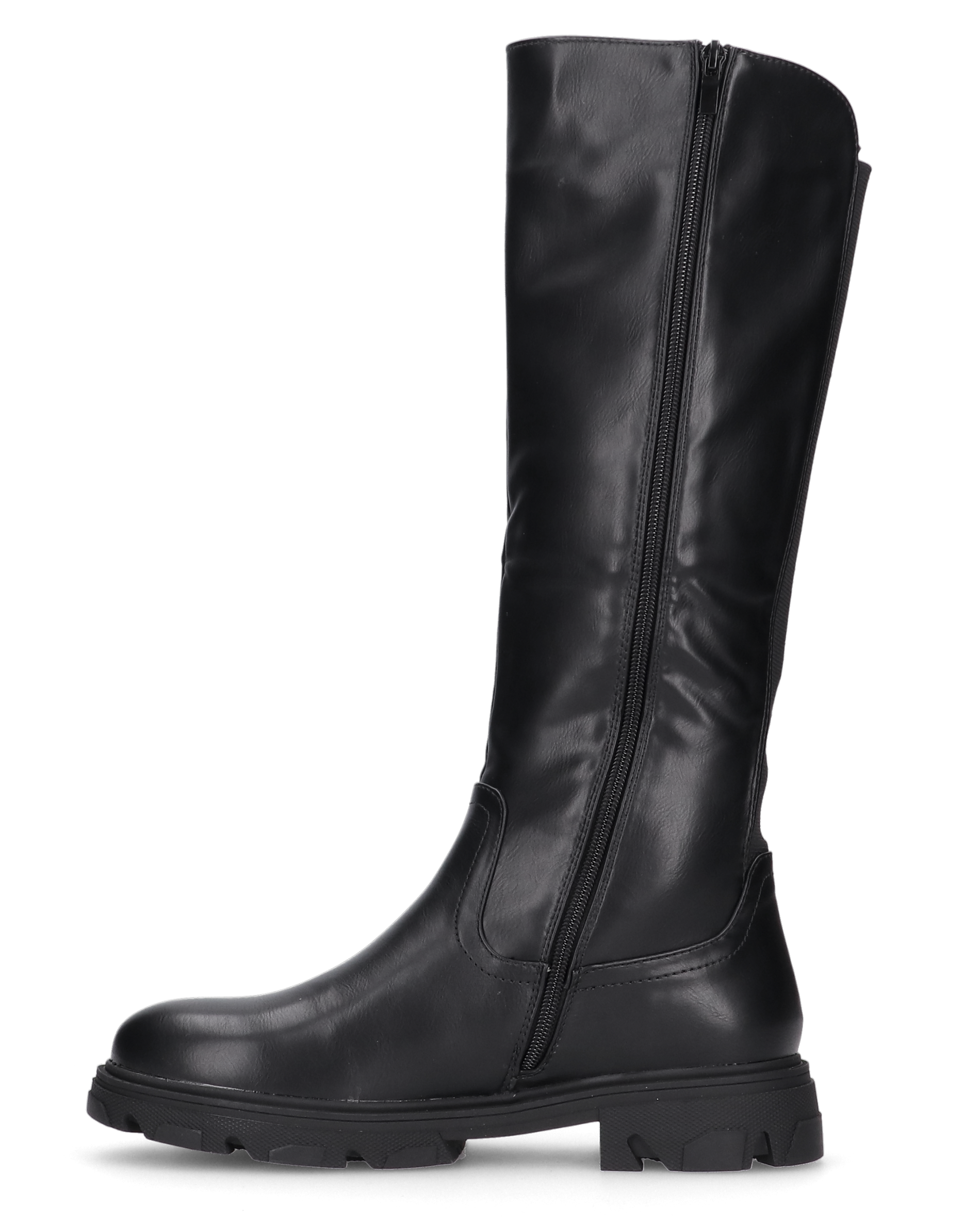 +Size TONIA - stivale alto nero con tacco e banda posteriore elastica, linea taglie plus!