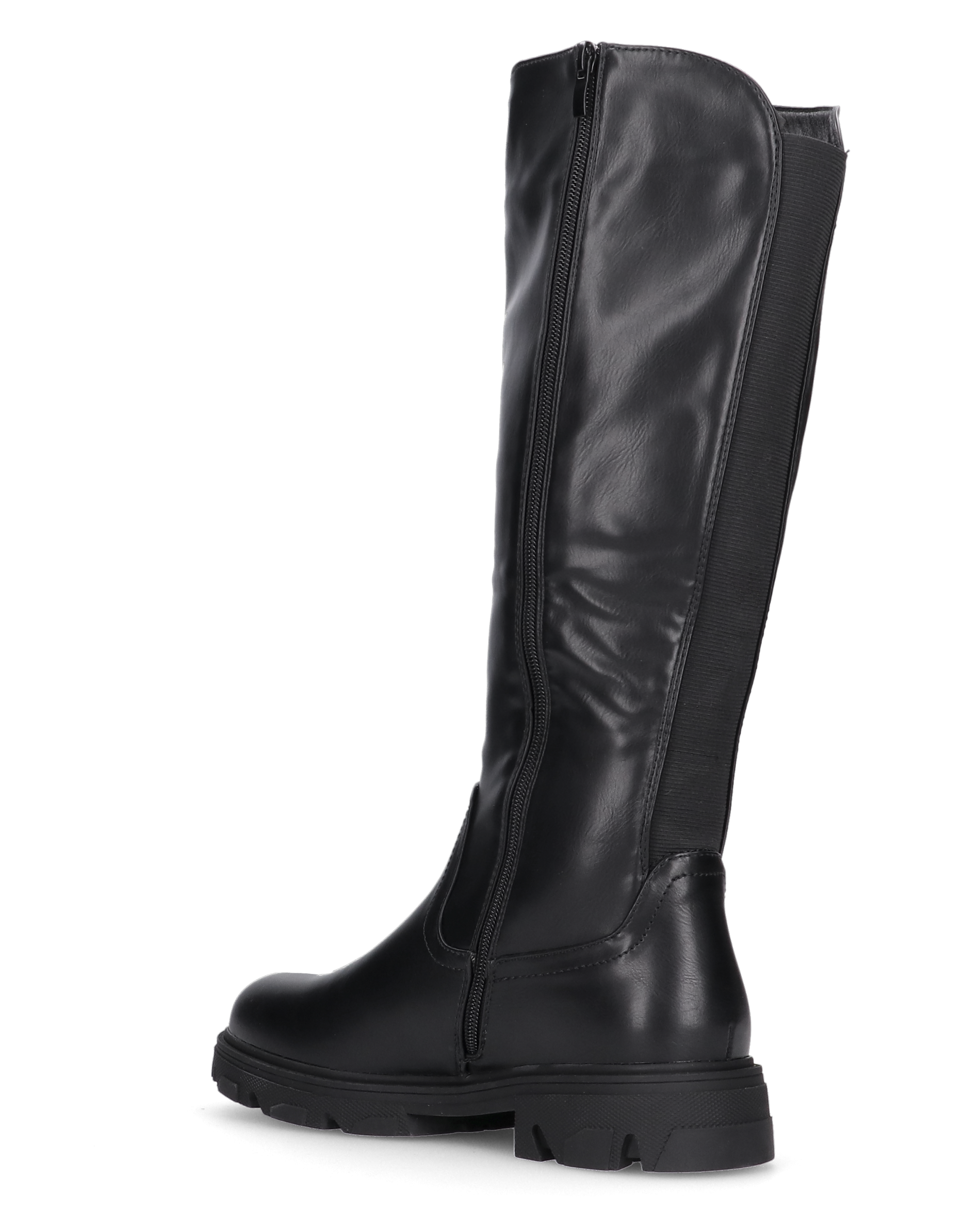 +Size TONIA - stivale alto nero con tacco e banda posteriore elastica, linea taglie plus!