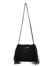TRIXIE - borsa nera con tracolla e tessuto intrecciato