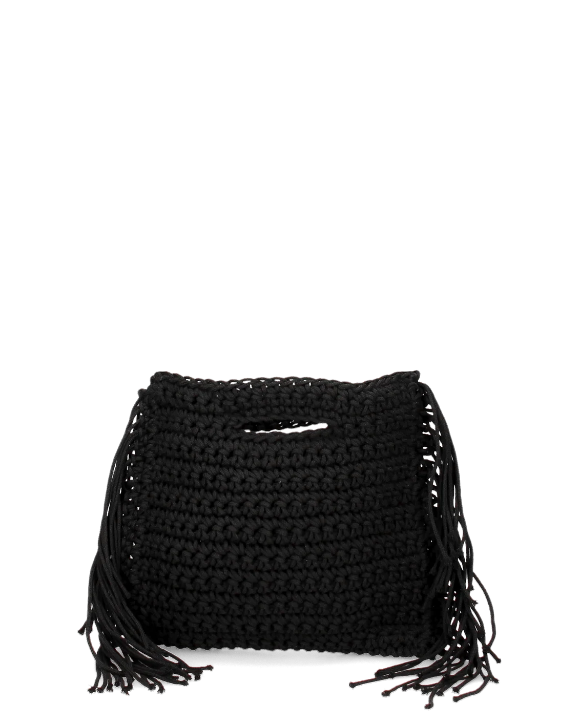 TRIXIE - borsa nera con tracolla e tessuto intrecciato
