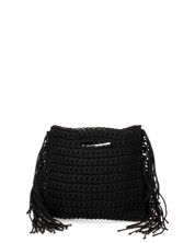 TRIXIE - borsa nera con tracolla e tessuto intrecciato