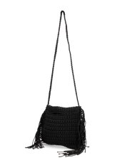 TRIXIE - borsa nera con tracolla e tessuto intrecciato