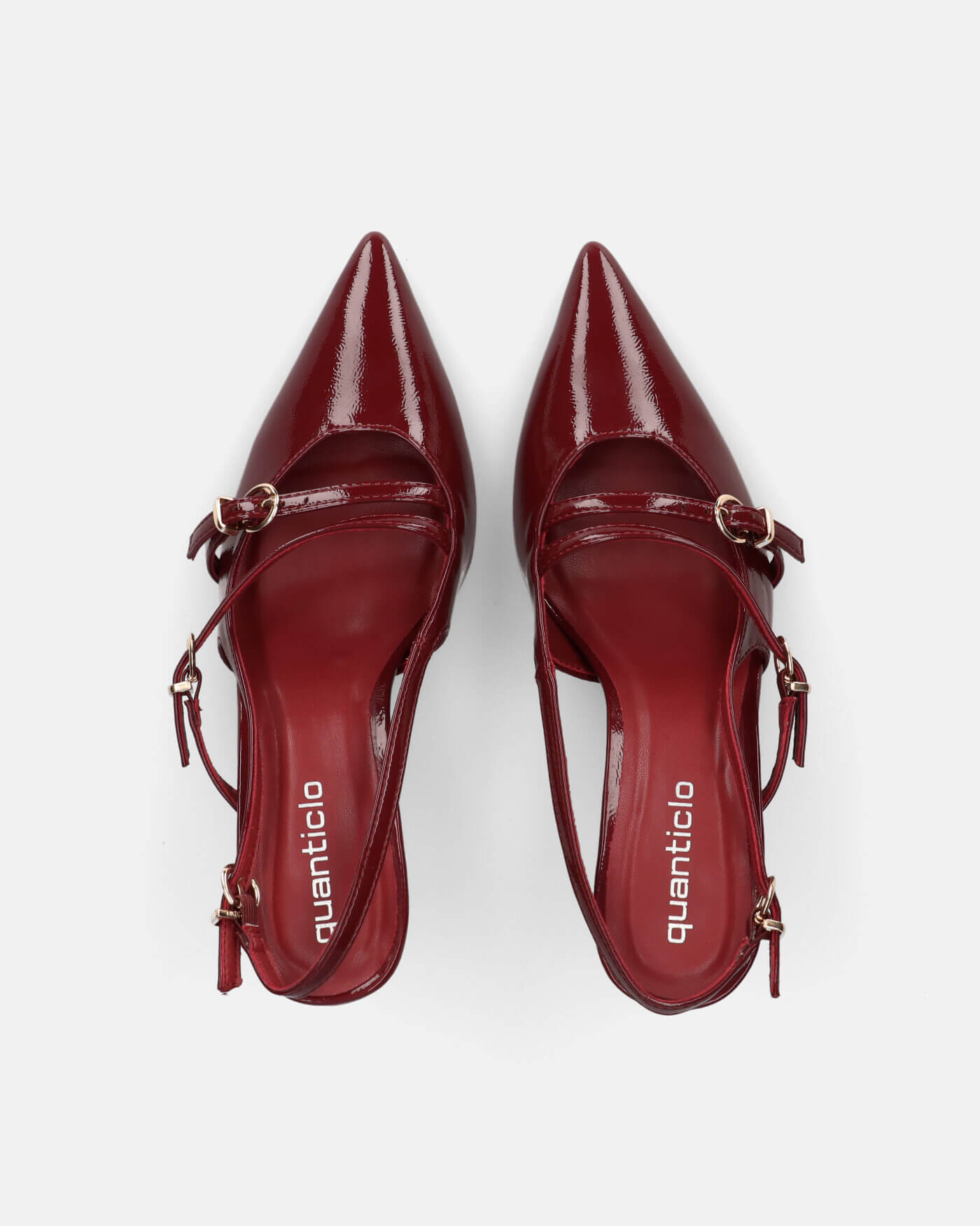 TANISHA - decolette scarpa con tacco burgundy e cinturini
