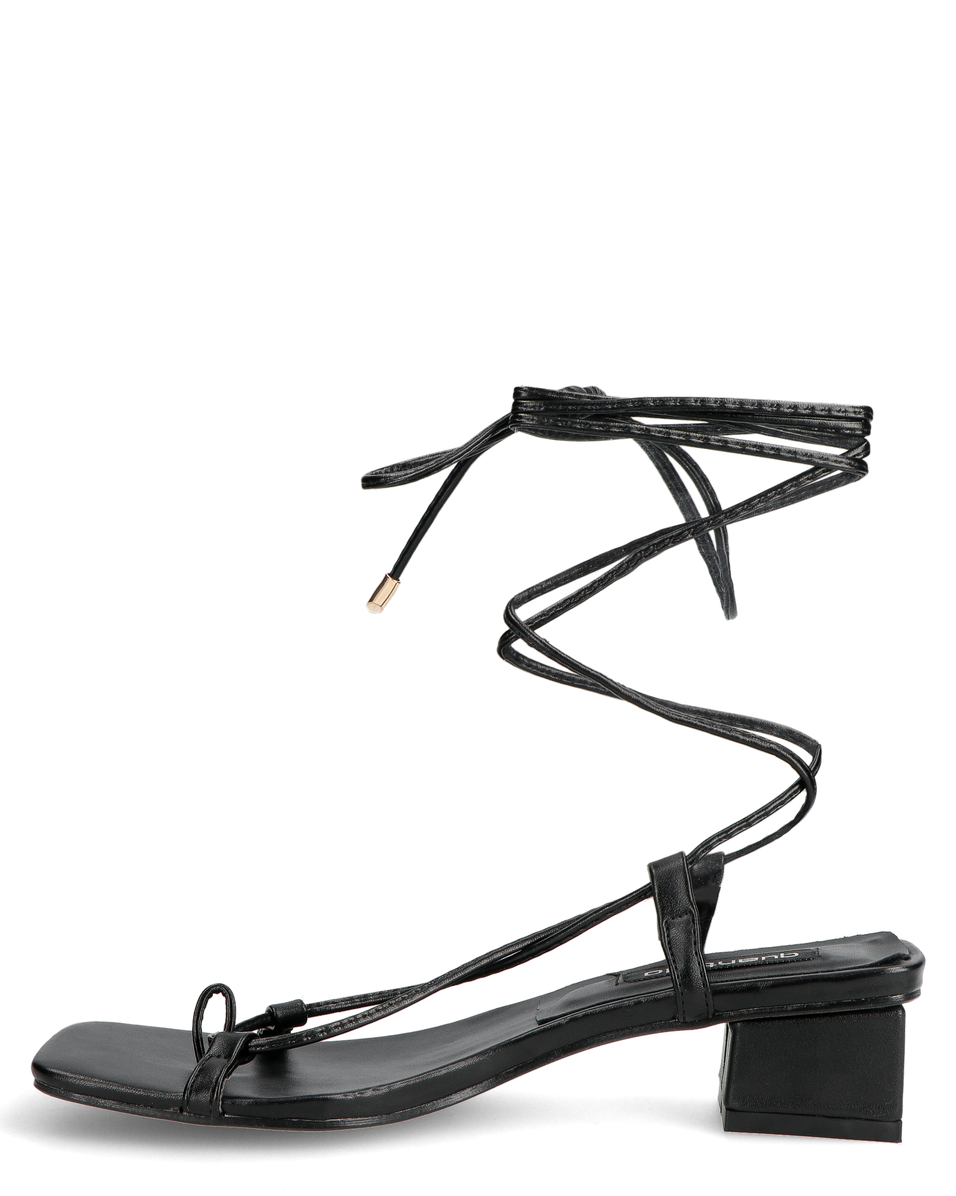 TARA - sandalo con tacco e lacci neri