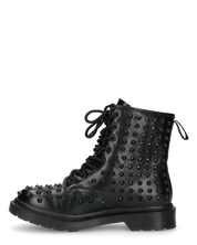 TATY - stivaletti stringati neri con borchie metalliche