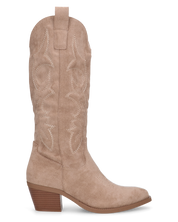 TEMI - Texano camperos beige i in camoscio con ricamati