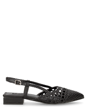 TESSY - sandali con materiale intrecciato nero