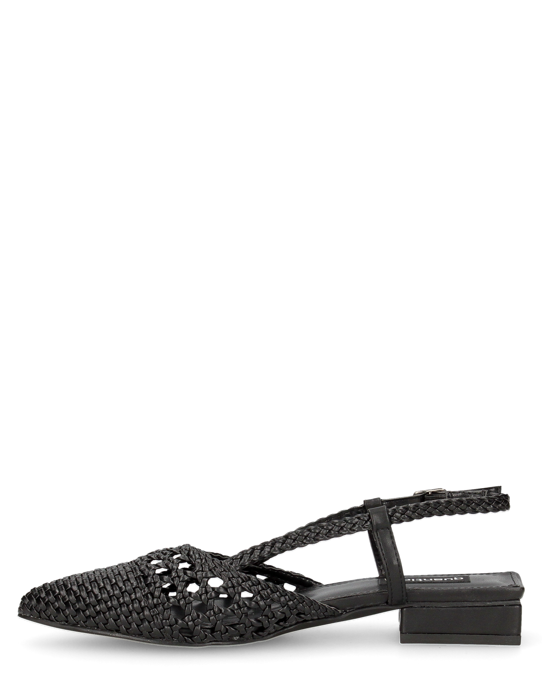TESSY - sandali con materiale intrecciato nero