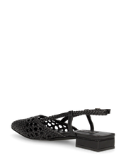 TESSY - sandali con materiale intrecciato nero