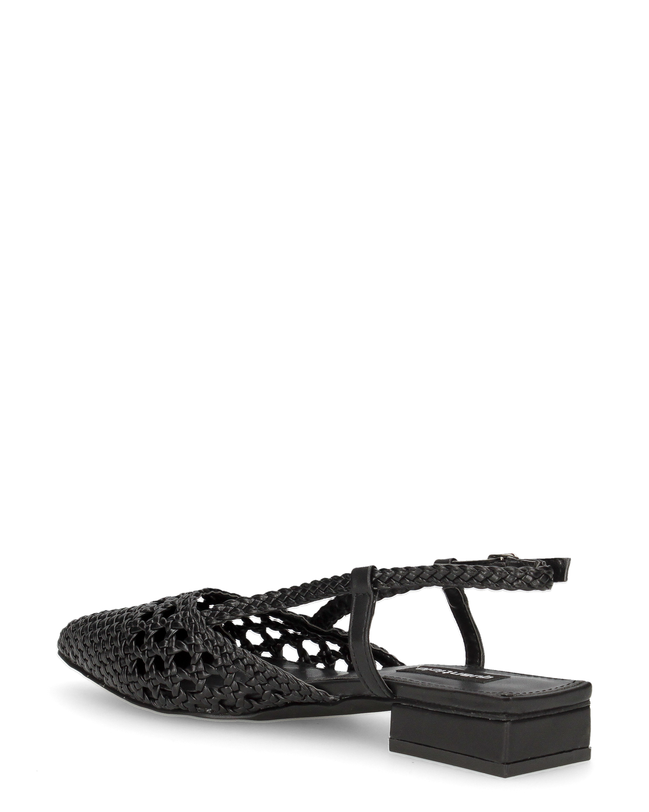 TESSY - sandali con materiale intrecciato nero