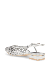 TESSY - sandali con materiale intrecciato argentato