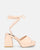 TOMI - sandali beige con lacci e tacco squadrato