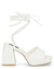 TOMI - sandali bianchi con lacci e tacco squadrato