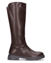 +Size TONIA - stivale alto marrone con tacco e banda posteriore elastica, linea taglie plus!
