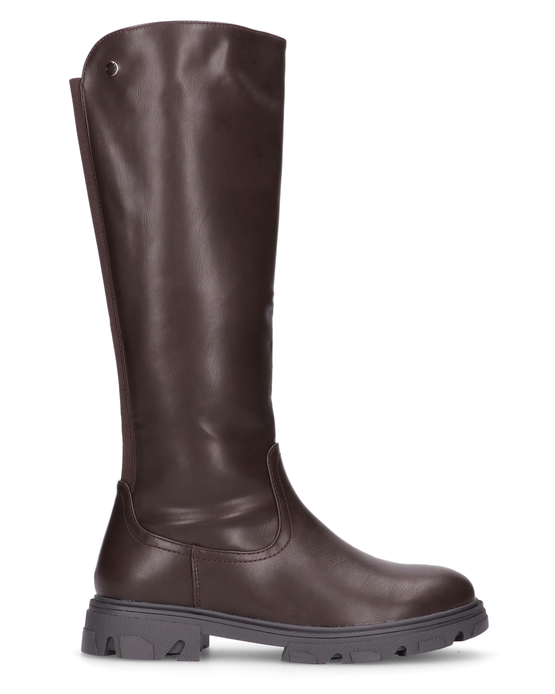 +Size TONIA - stivale alto marrone con tacco e banda posteriore elastica, linea taglie plus!
