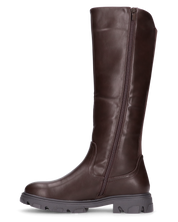 +Size TONIA - stivale alto marrone con tacco e banda posteriore elastica, linea taglie plus!