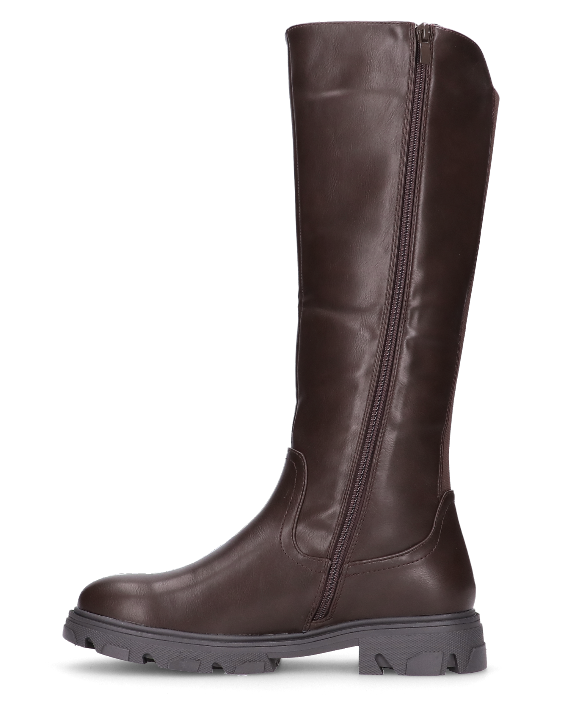 +Size TONIA - stivale alto marrone con tacco e banda posteriore elastica, linea taglie plus!