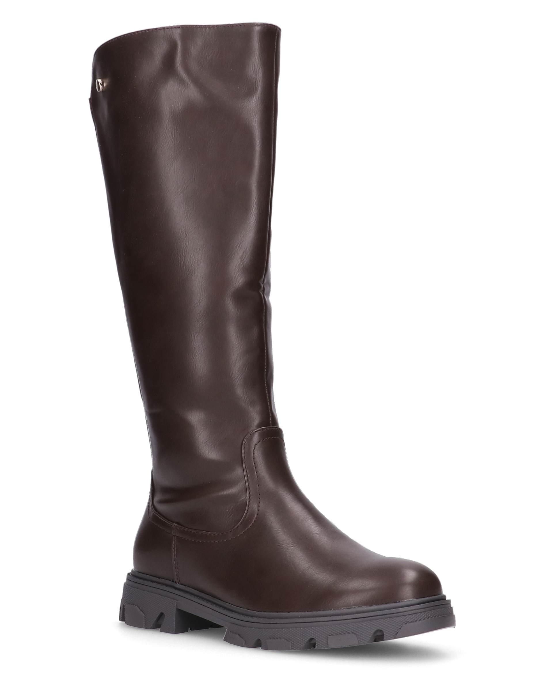 +Size TONIA - stivale alto marrone con tacco e banda posteriore elastica, linea taglie plus!