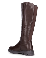 +Size TONIA - stivale alto marrone con tacco e banda posteriore elastica, linea taglie plus!