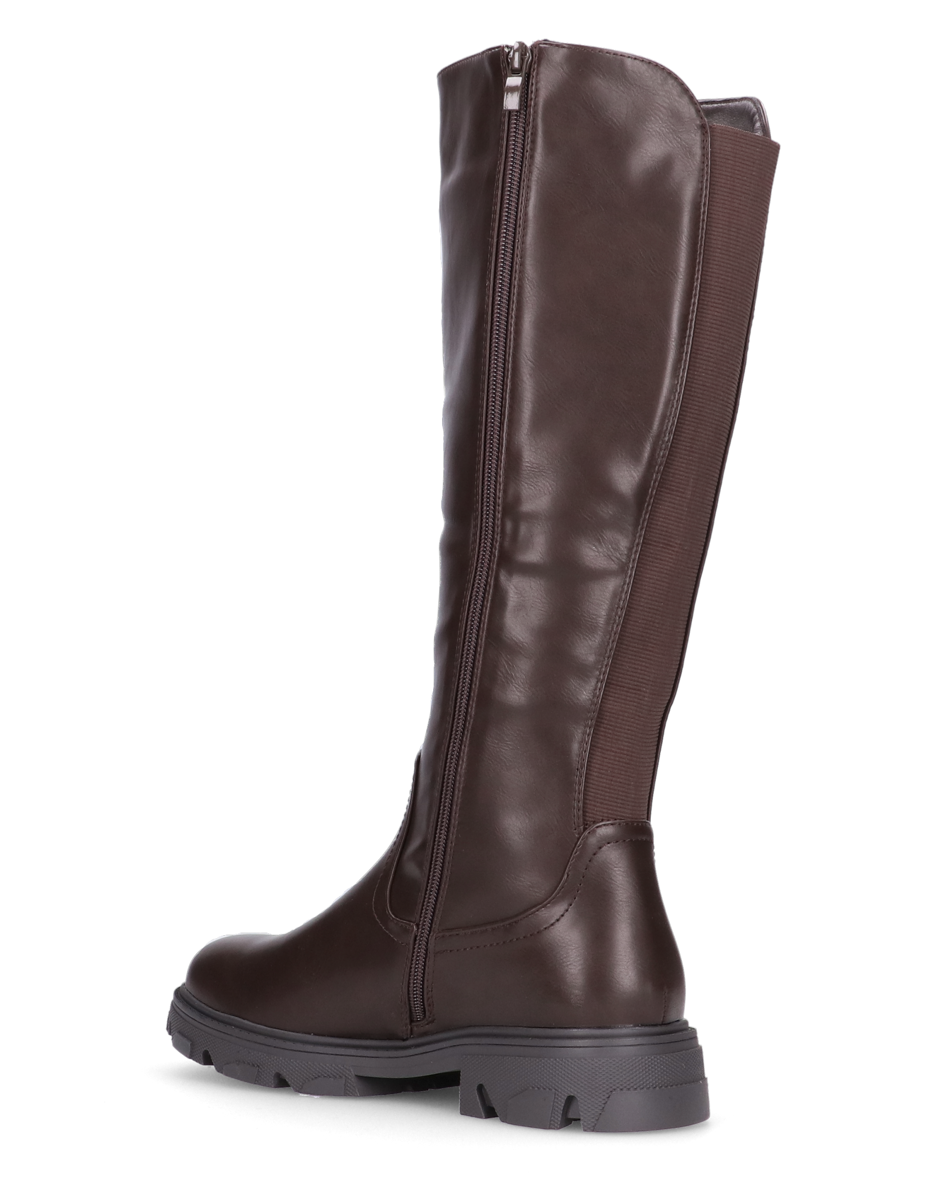 +Size TONIA - stivale alto marrone con tacco e banda posteriore elastica, linea taglie plus!