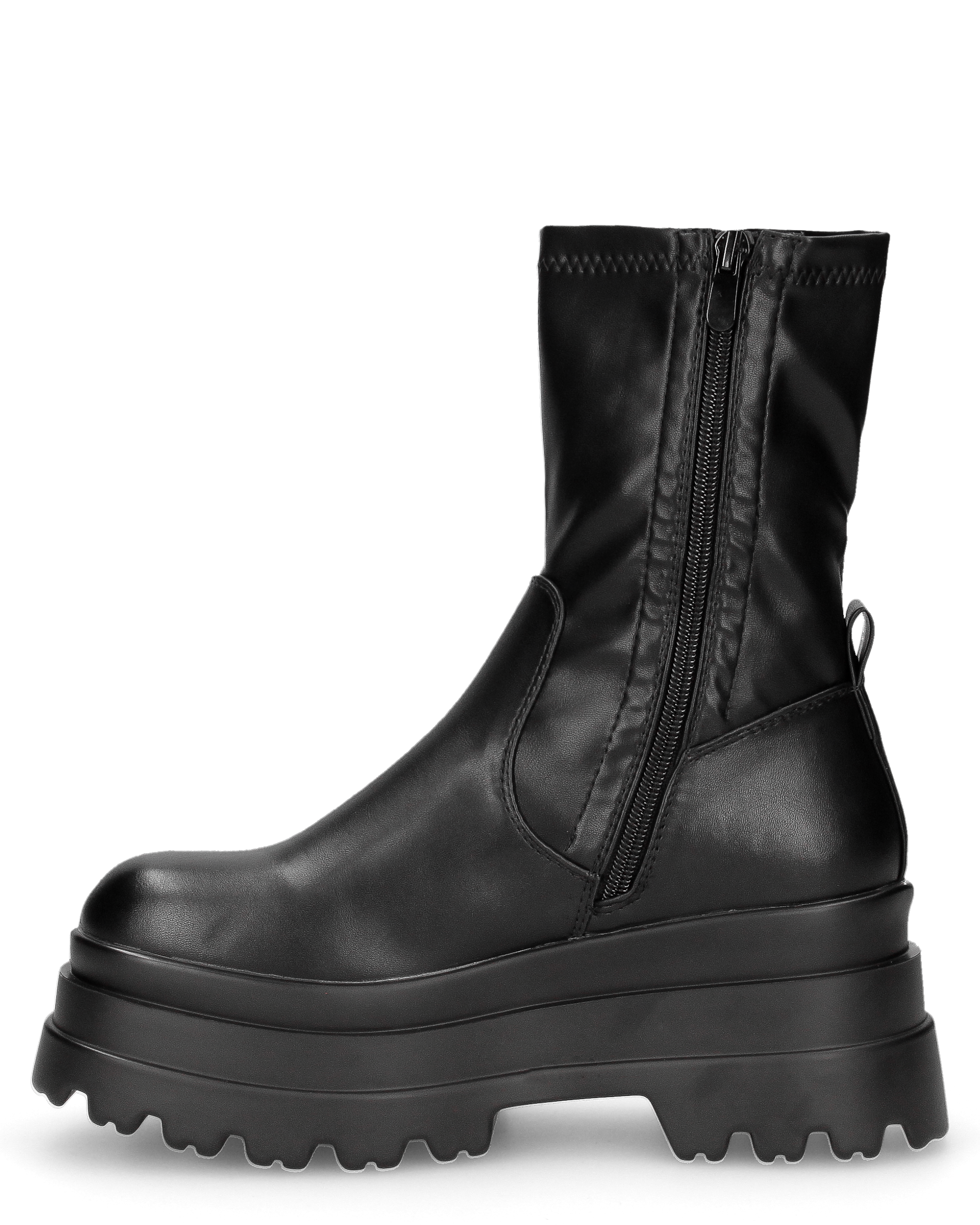 TRILLY - stivaletti platform neri con chiusura zip