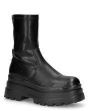 TRILLY - stivaletti platform neri con chiusura zip