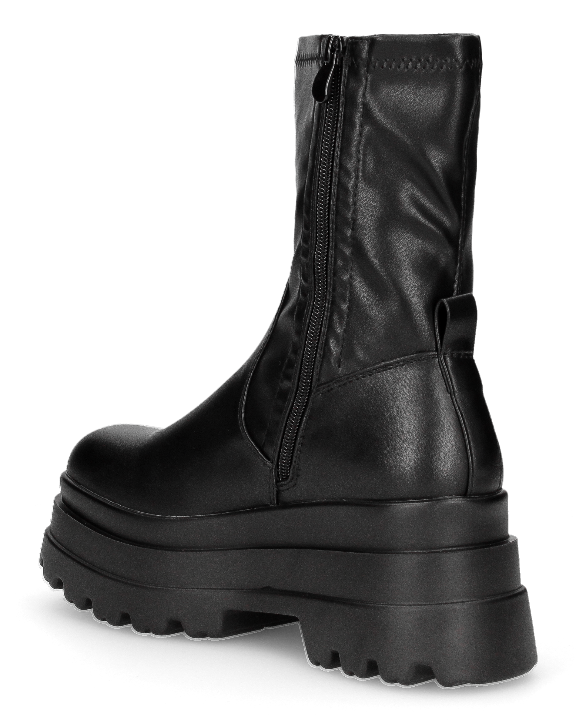 TRILLY - stivaletti platform neri con chiusura zip