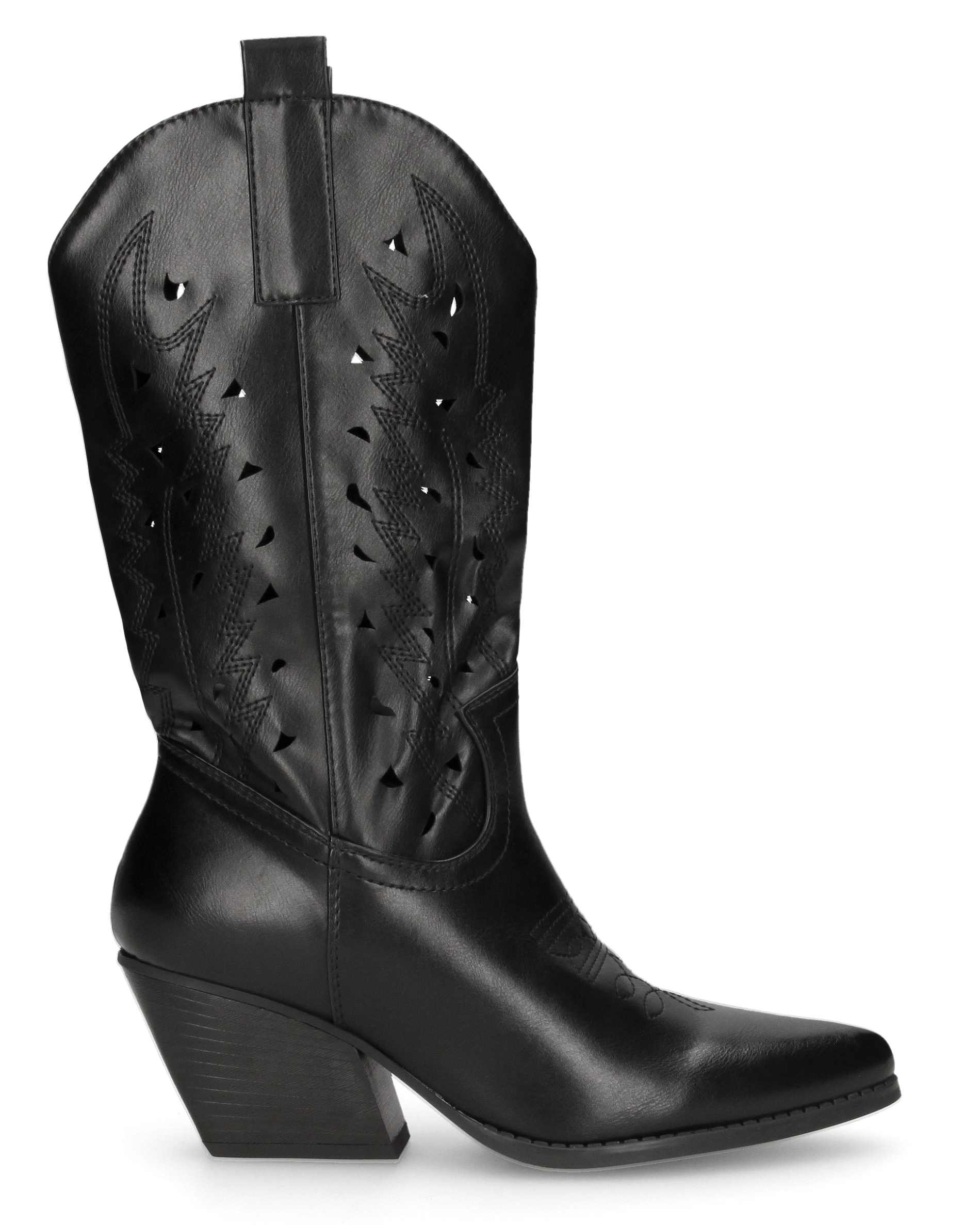 VITA - camperos neri traforati sul gambale con cerniera laterale