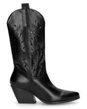 VITA - camperos neri traforati sul gambale con cerniera laterale