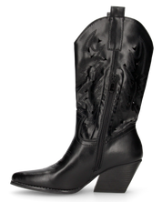 VITA - camperos neri traforati sul gambale con cerniera laterale