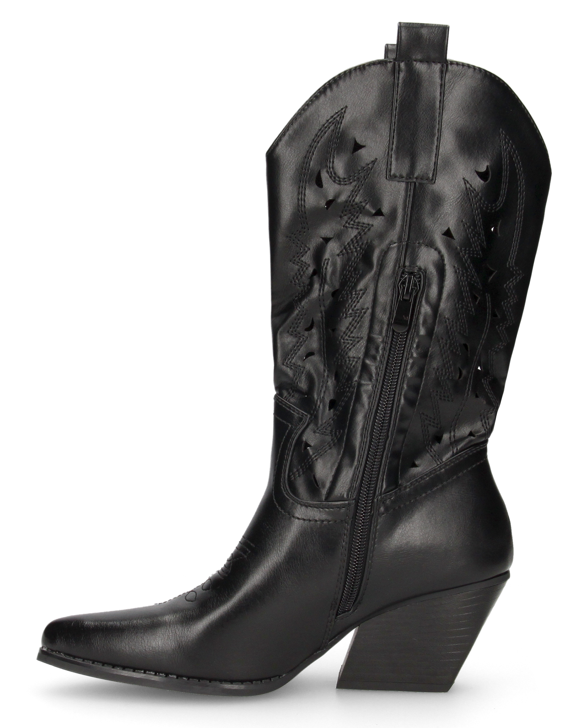 VITA - camperos neri traforati sul gambale con cerniera laterale