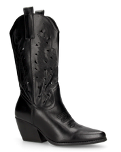 VITA - camperos neri traforati sul gambale con cerniera laterale