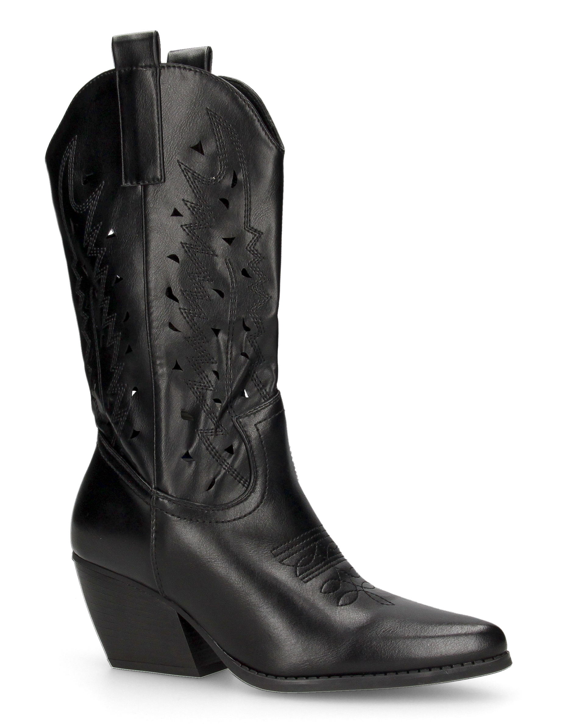 VITA - camperos neri traforati sul gambale con cerniera laterale