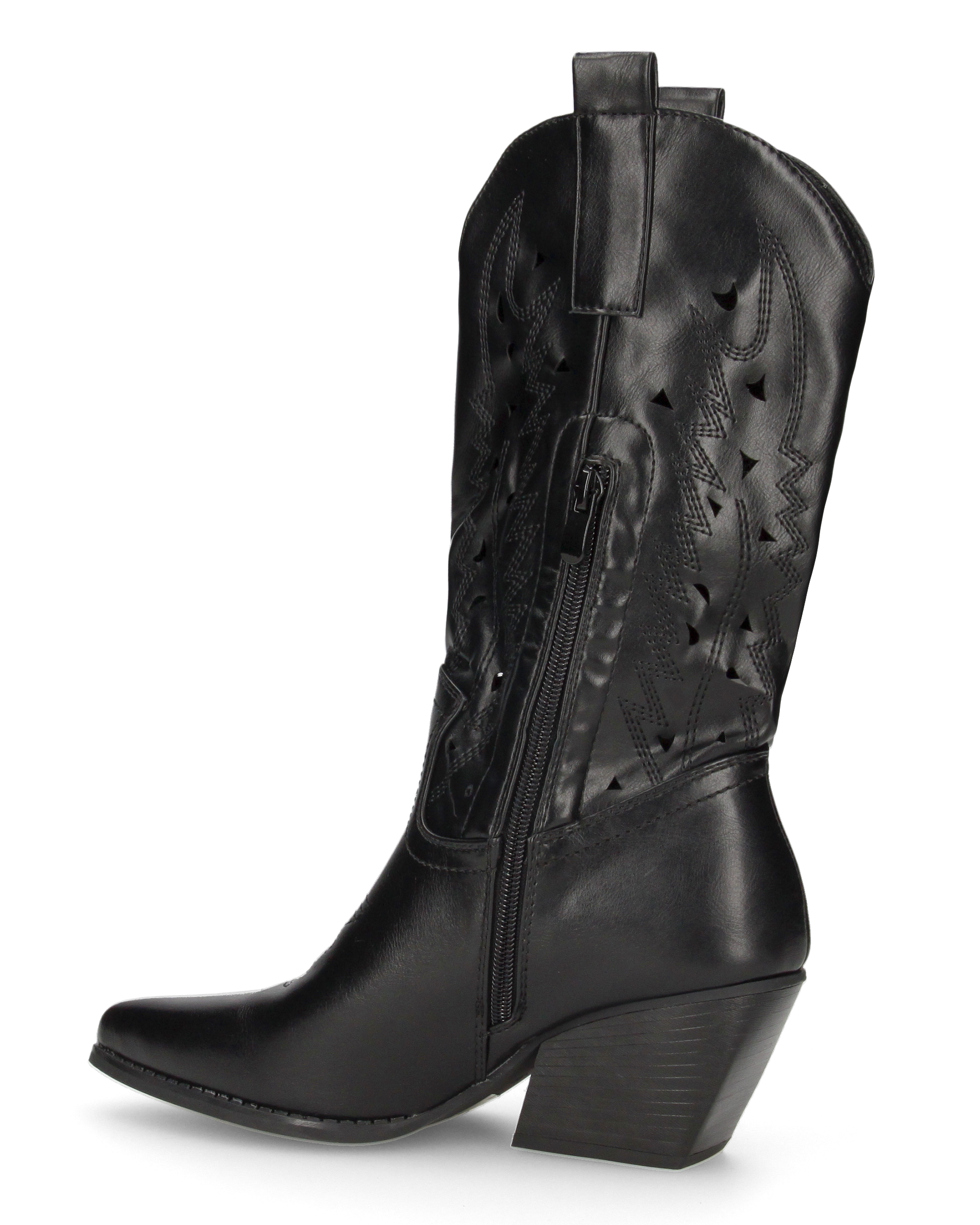 VITA - camperos neri traforati sul gambale con cerniera laterale