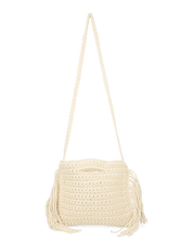 TRIXIE - borsa beige chiaro con tracolla e tessuto intrecciato